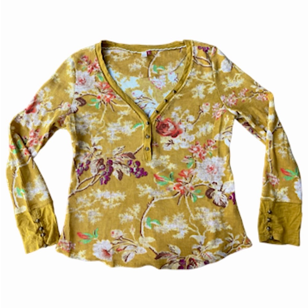 NWOT Anthropologie long sleeve flowered Shirt.